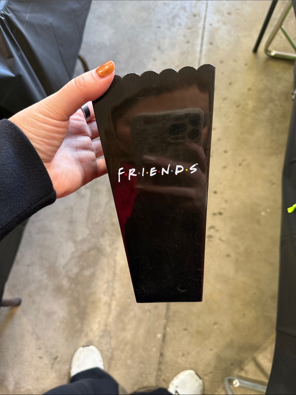 FRIENDS Black Logo Popcorn Tote